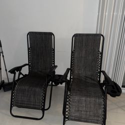 Pair of Zero Gravity Chairs w/ Cupholders