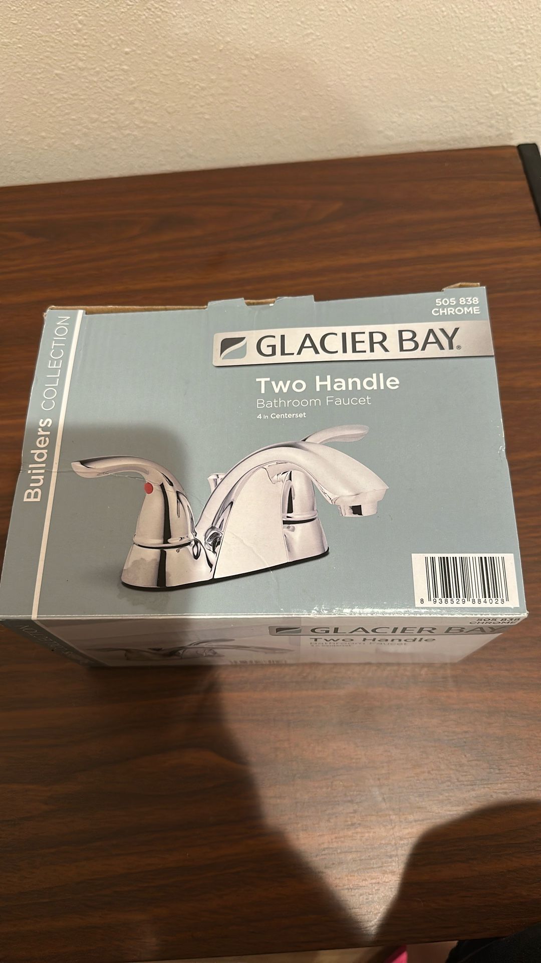 Glacier Bay Builders 4 in. Centerset 2-Handle Low-Arc Bathroom Faucet in Chrome