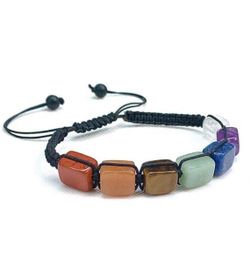 Genuine Crystal Stones 7 Chakra Balancing Energy Healing Adjustable Bracelet