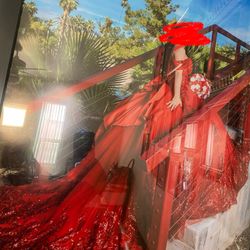 RED QUINCEAÑERA DRESS