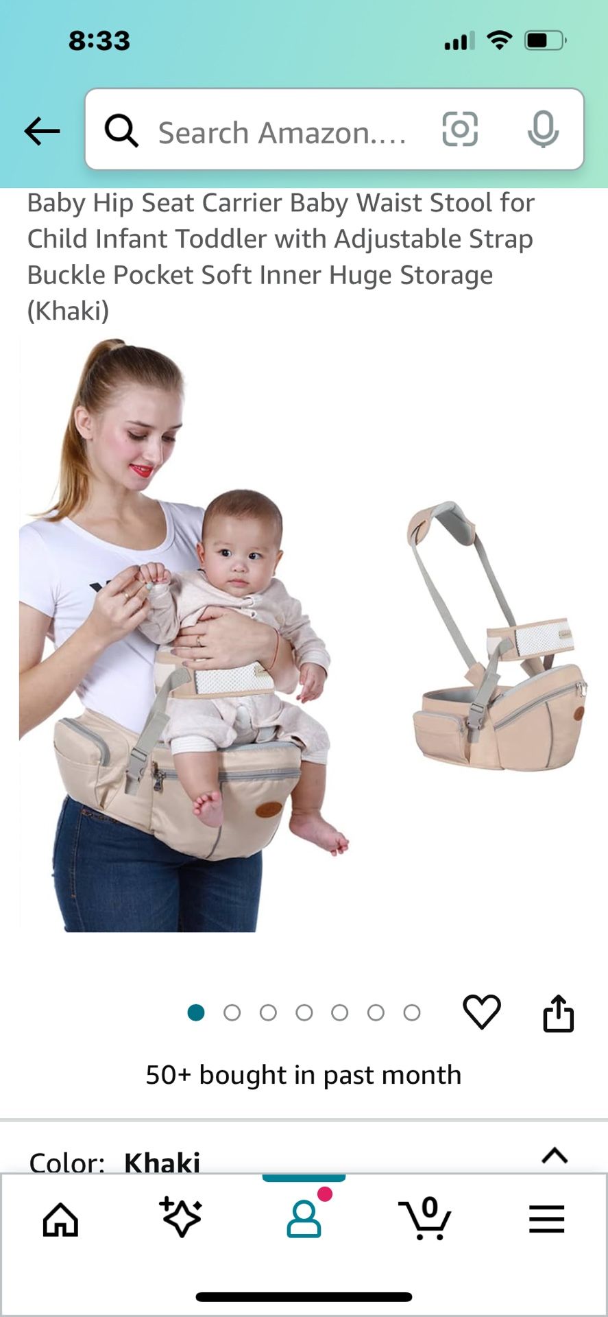 Baby Hip Carrier,-Brand New -With  Pouch For Storage 