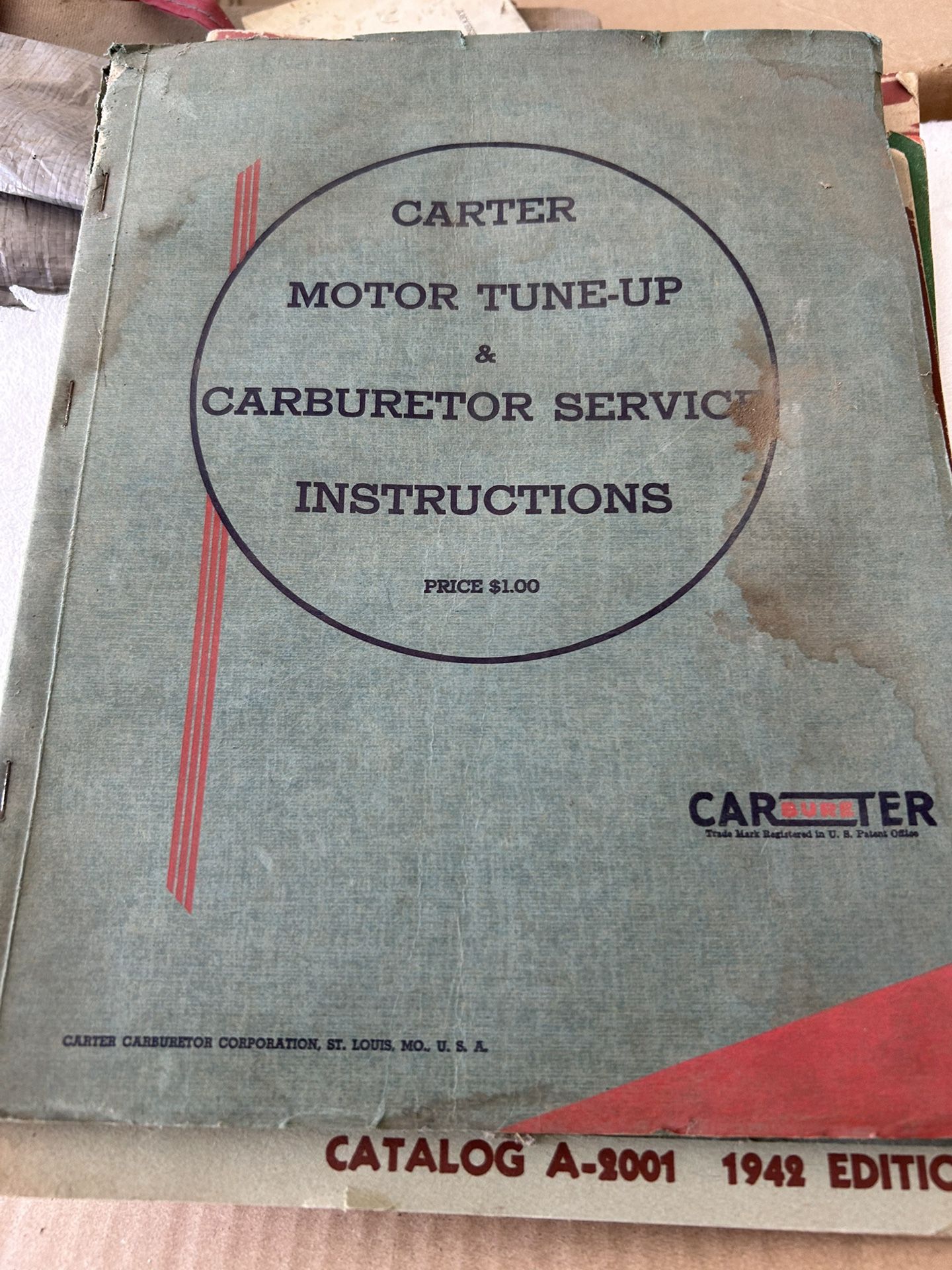 Carter Motor Tune-up & Carburetor Service Instructions
