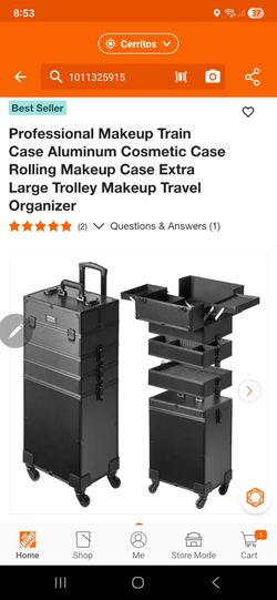 Professional Makeup Train Case Aluminum Cosmetic Case Rolling Makeup Case Extra Large Trolley Makeup Travel Organizer