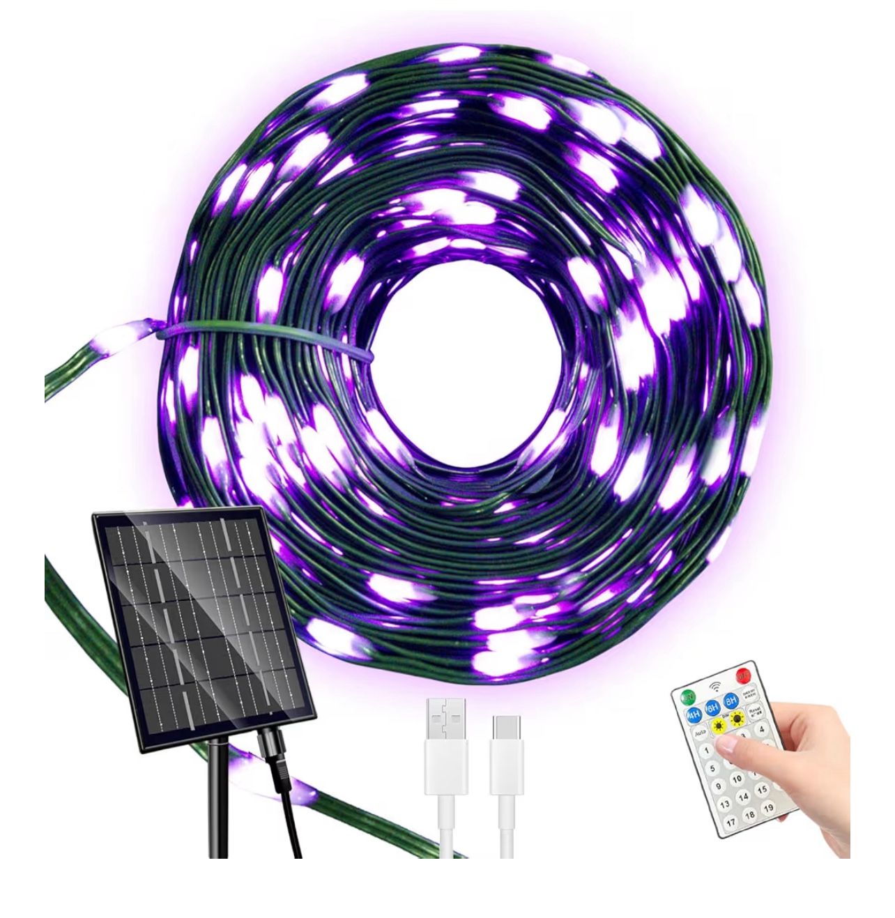 Brandnew  Halloween Decoration Outdoor, Solar Halloween Lights Outdoor String Lights, 164FT 500 LED 19 Modes Solar Sting Lights for Outside Xmas Tree 