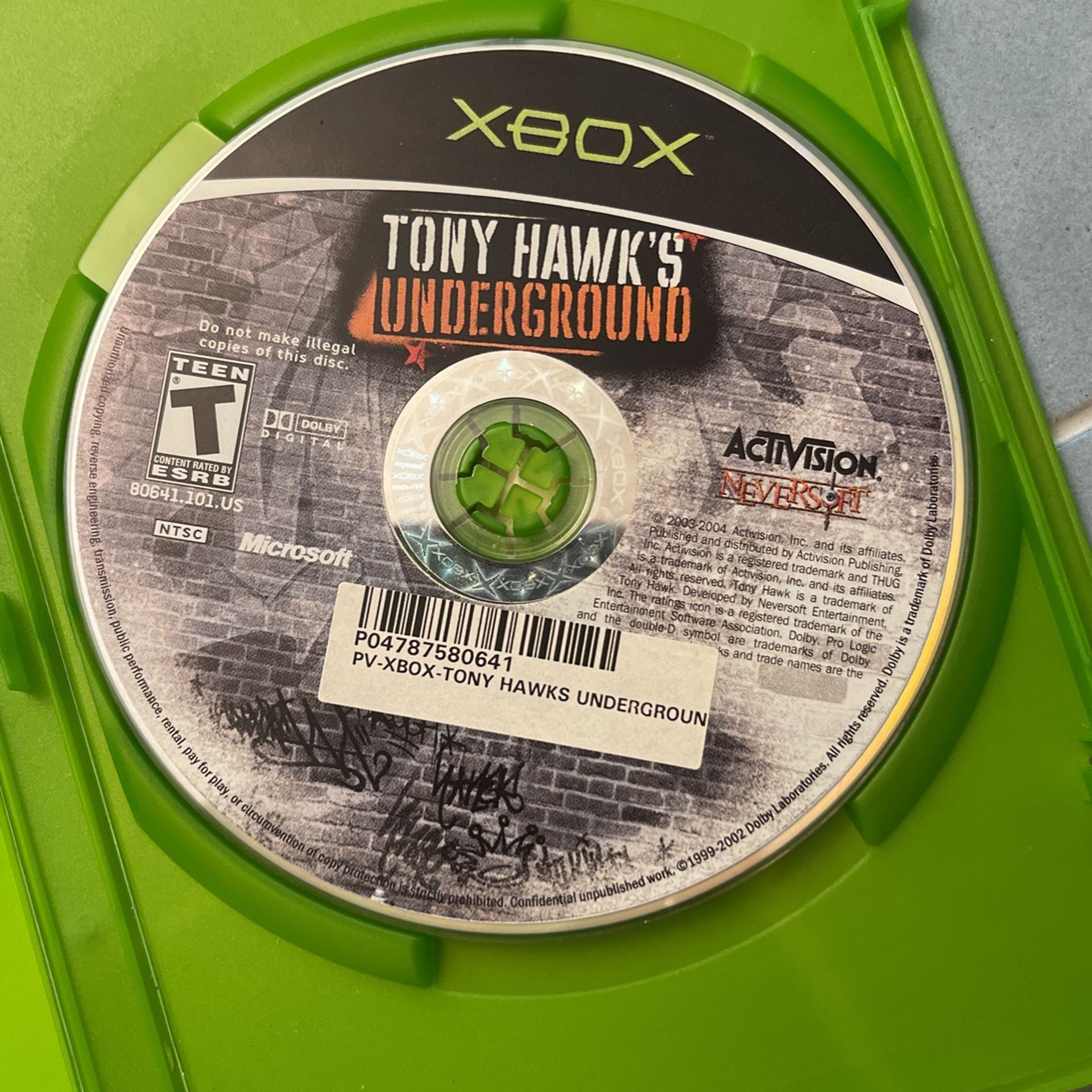 XBOX Tony Hawk’s Underground