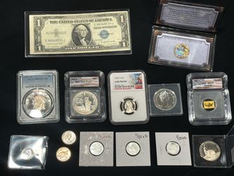 Graded Coins PCGS NGC and ICG silver bullion 1/10th and Canada silver