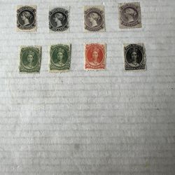 Nova Scotta Vintage Old Group Of 8 Stamps 