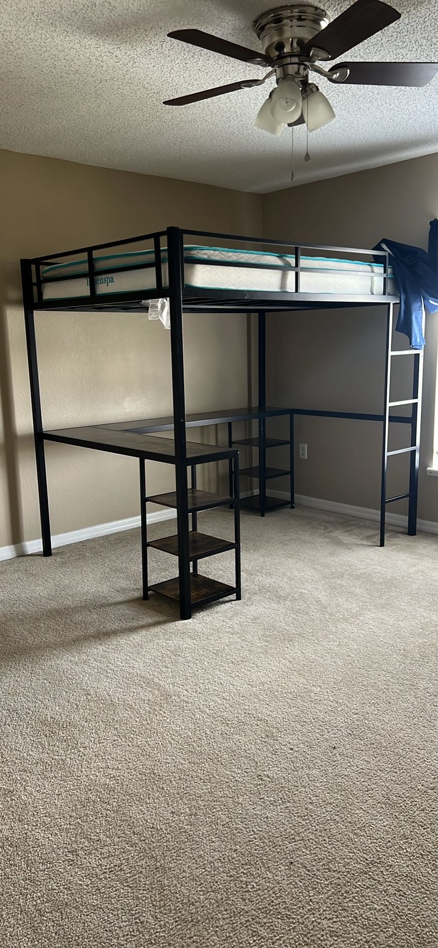 Kids Bed + Mattress With Desk For Sale