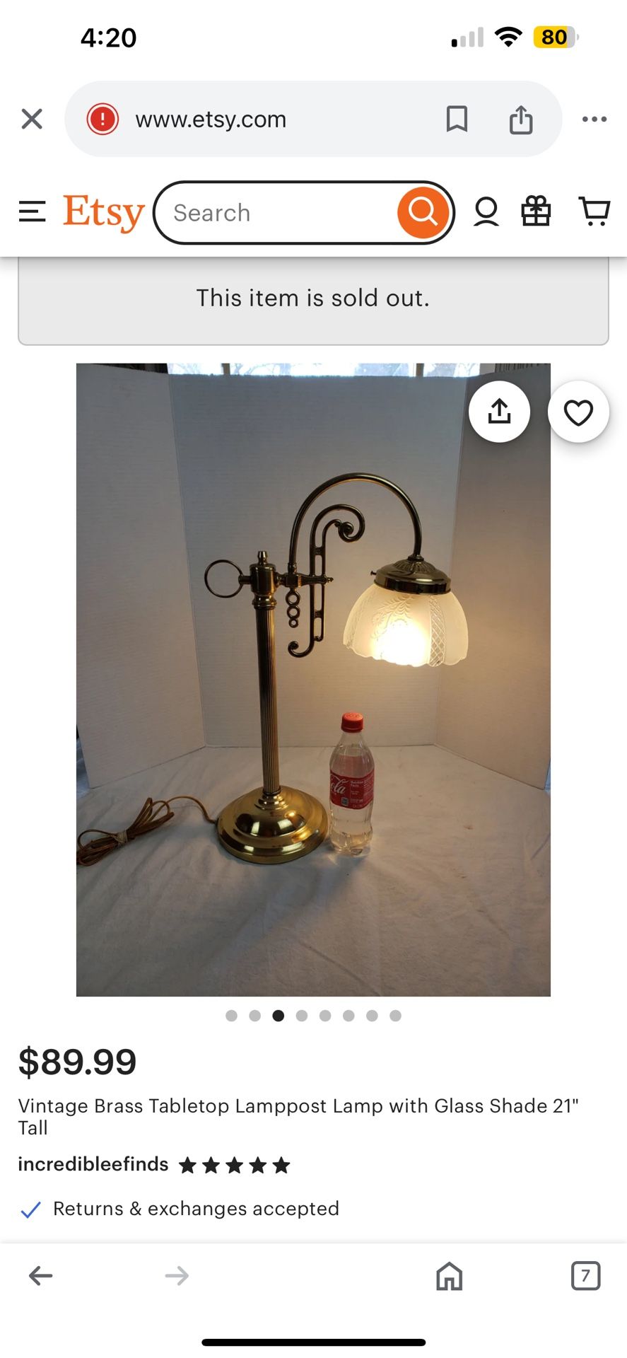 Vintage Brass Lamp
