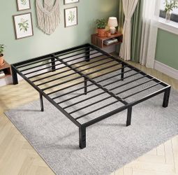 OLIXIS 14" Queen Metal Bed Frame - Black