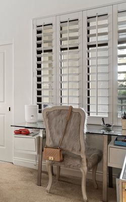 Glass-Top Desk with Drawers — No Defects