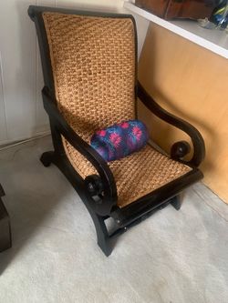 Z Galleries Dark Wood Woven Rattan Armchair