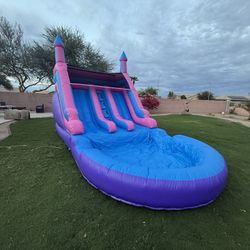 LIKE NEW!!!  Commercial Water Slide for Adults Kids(Double Slides&Big Splash Water Pool),100% PVC 21ft(L) Inflatable Water Slide with Blower Great for