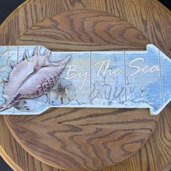 Coastal “By The Sea” Wall Sign – Beach House Decor