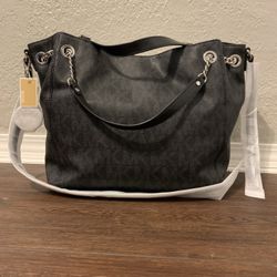 Michael Kors Charlotte Ciara Large Zip Tote Shoulder Bag - Black