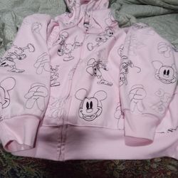 Mickey Mouse Zip Up Hoodie In Mint Condition. Women. 2x. Pink. $25 OBO