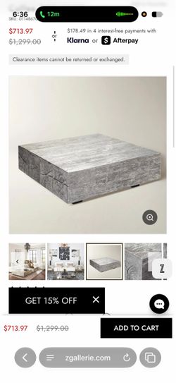 Z Gallerie Coffee Table Modern
