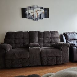Gray Reclining Sofa - Barely Used