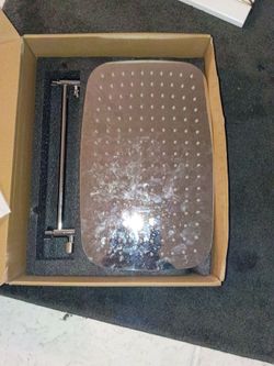 Large Chrome Rain Shower Head with Arm