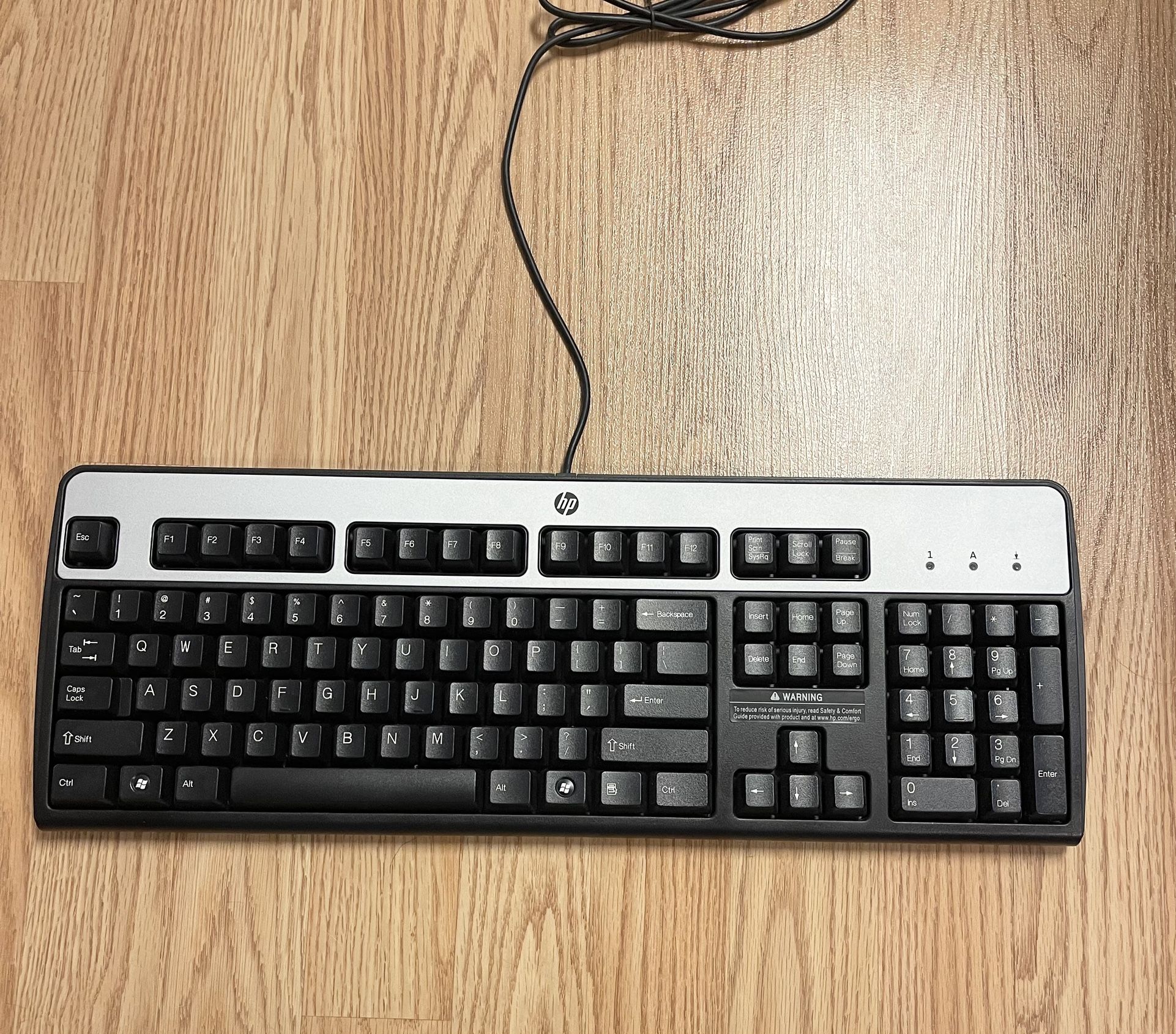 Hewlett-Packard Model KU-0(contact info removed)46-001 Wired Keyboard Tested and Working.
