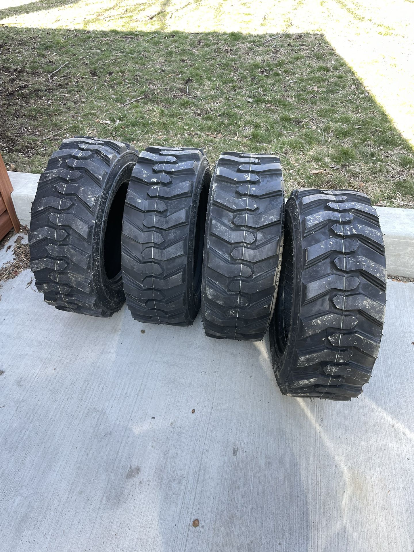 Set Of 4 Skid Steer Tires 12 Ply 