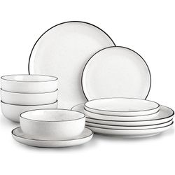 White Speckled Ceramic Dinnerware Set