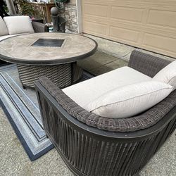 Outdoor Costco With 2 Rocking Couches And Table All Cushions Made By Sunbrella 