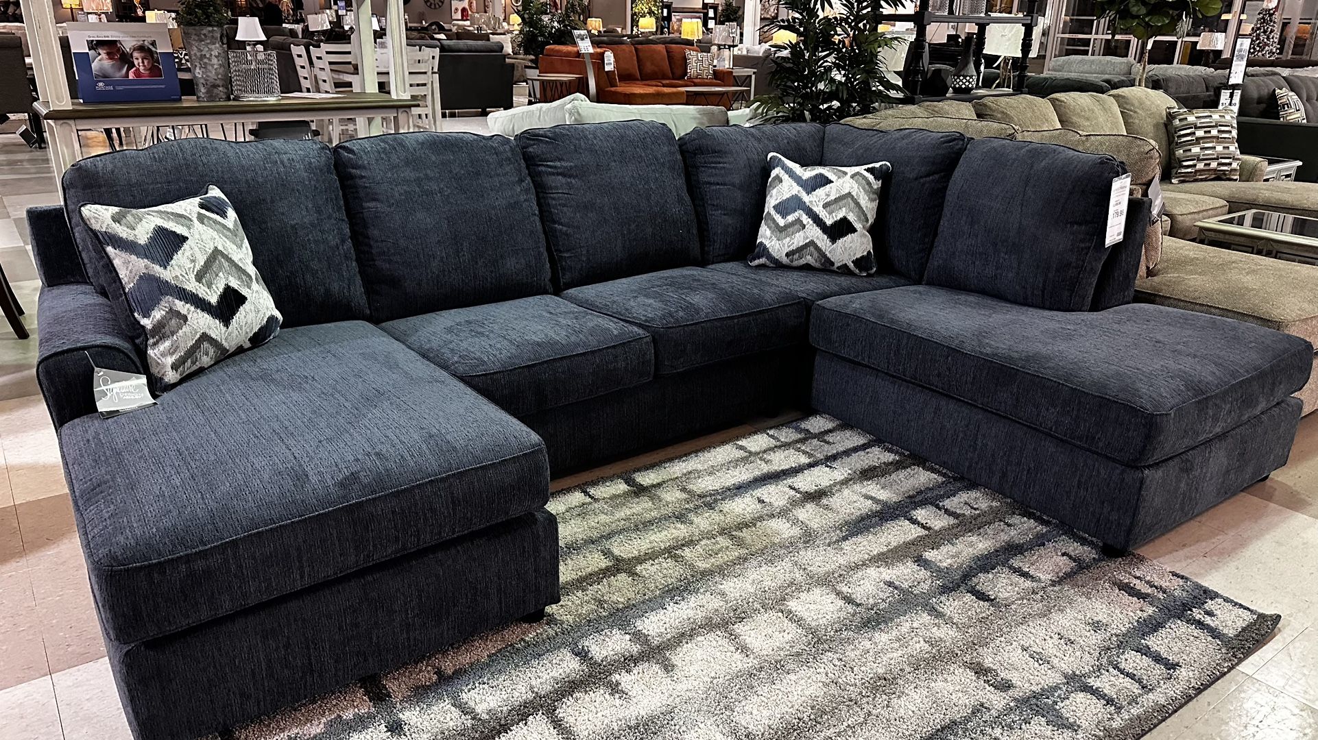 Brand New with Warraty. Ashley Albar Place Cobalt Sectional. Delivery & Financing,All Products : American Fashion Style Bags On Sale