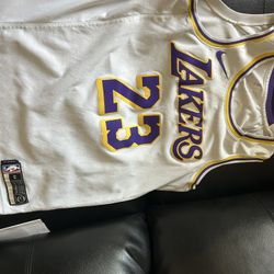 Lakers Shirt Signed By LeBron James 