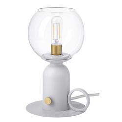 IKEA ÅSKMULLER Table Lamp – Used Only 9 Months, Like New – Dimmable, Light Gray, 9
