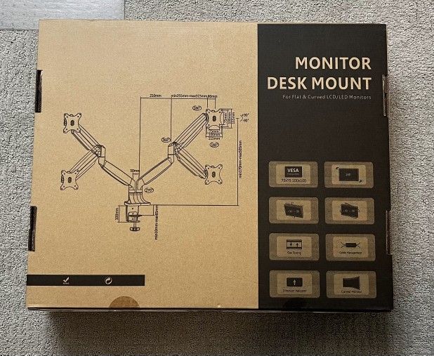 Brand New Monoprice Dual Monitor Desk Mount