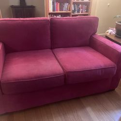 Contemporary Red loveseat