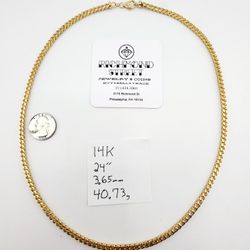 14k gold 24" square franco chain