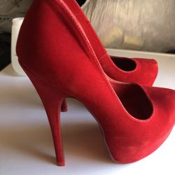 Suede Red Heels 