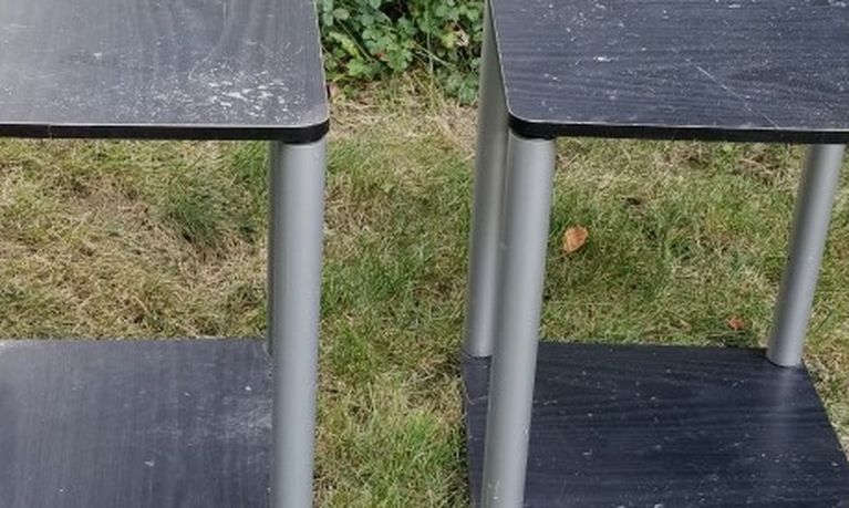 Two Small Black Tables