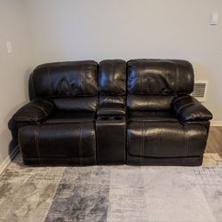 Leather Loveseat Recliner Couch