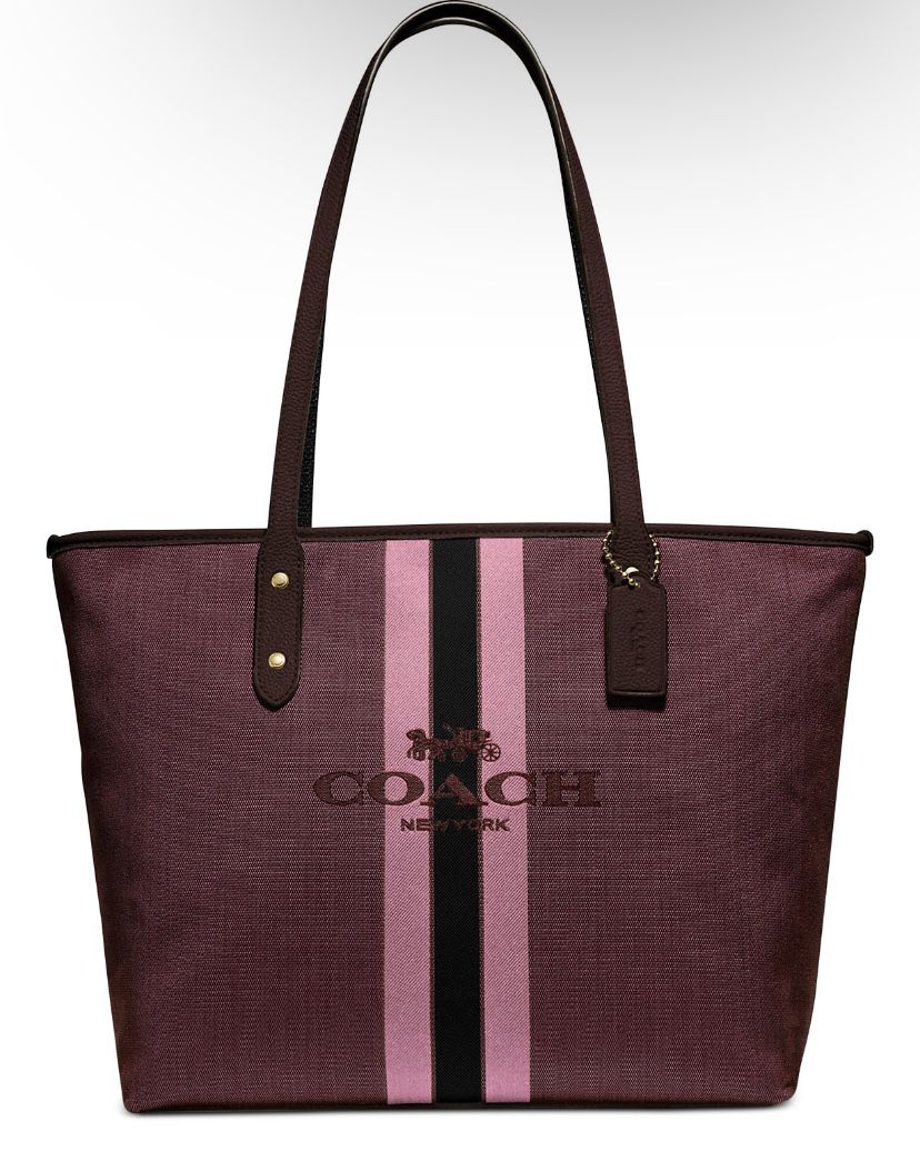 Coach - Horse and Carriage Jacquard City Tote Bag - Overstock 