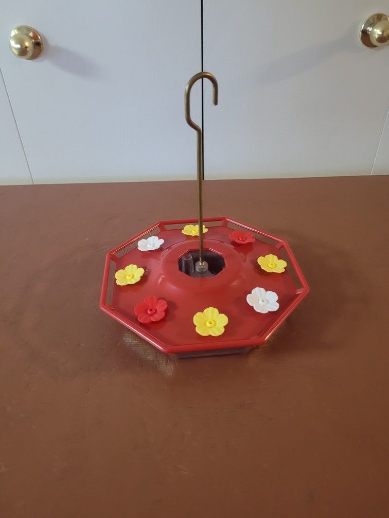 New!! Hanging Hummingbird Feeder With 7 Feeding Ports -- 14 Oz