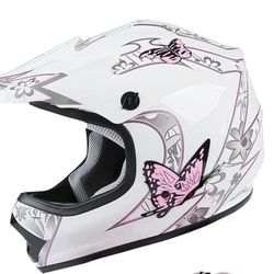 TCT-MOTORPARTS DOT Youth Kids Four Wheeler Girls Riding Helmets Motocross ATV Helmets Offroad Street Dirt Bike Go-Kart BMX MX Full Face Helmet Pink