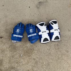 Lacrosse gloves and elbow pads