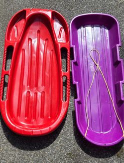 Plastic Snow Sleds Set of 2