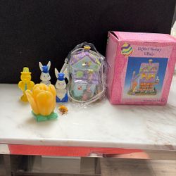 Lighted Bunny Village