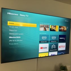 Like New w/o Box Hisense 75" Class 4K UHD LED LCD Roku Smart TV HDR R6 Series 75R6E4 With Full Motion Wall Mount 