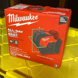 Milwaukee M12 Green Laser Cross Line &Plumb Points Cat.3622.20
