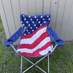  Camping American Flag Patriotic Outdoors Chair Beach Red White Blue Freedom Claybrooke 10 in 1 Tv Companion Emergency Travel Tailgating Car Boat Off