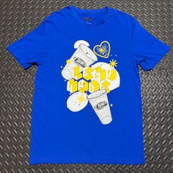 Raising Canes Chicken Fingers T Shirt Crew Blue Lemonade Drink Promo Mens Large