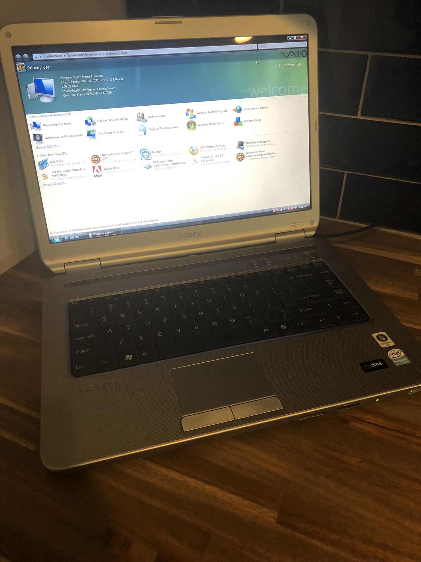 Sony vio laptop . Wonderful laptop. Needs to stay plugged in Battery. But works perfect or just buy a back up battery if you don’t wanna use it as