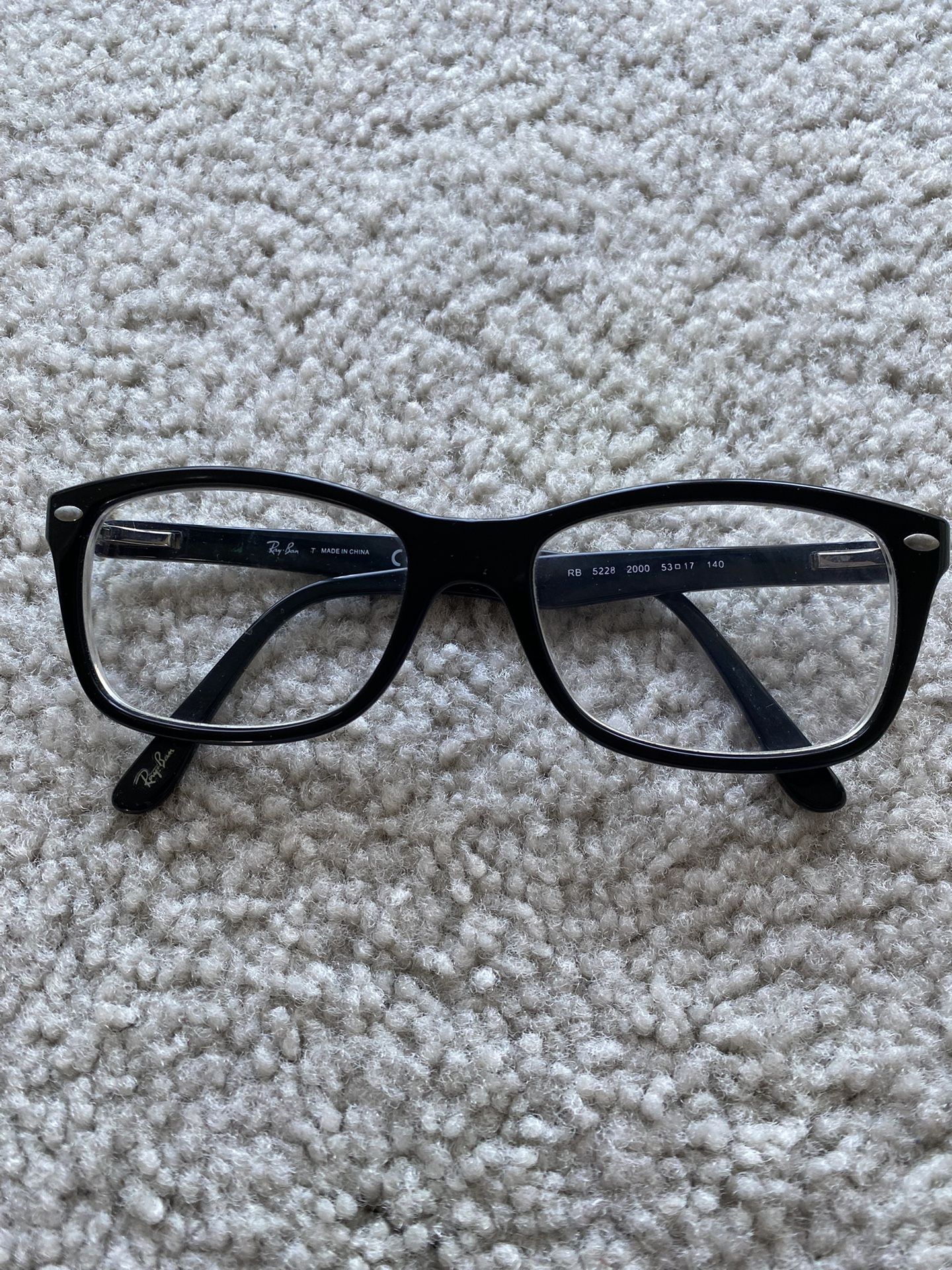 RayBan Black Frame Glasses With Case