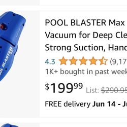 Water Tech Pool Blaster MAX li Hand Held Pool Vacuum Hot Tub PAID $200 Amazon  (USED ONCE FOR DEMO)  