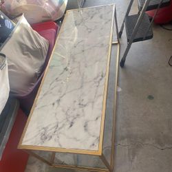 Rectangular Center Table, Gold White